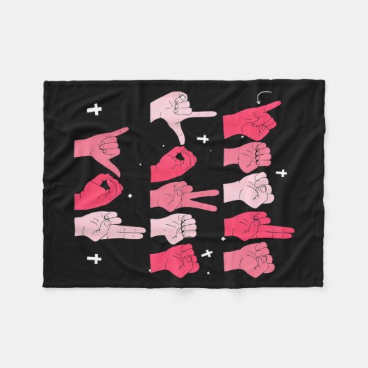 Jesus Loves You Asl Sign Language Christian Valent Fleece Deken (Voorkant (Horizontaal))