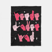 Jesus Loves You Asl Sign Language Christian Valent Fleece Deken (Voorkant)