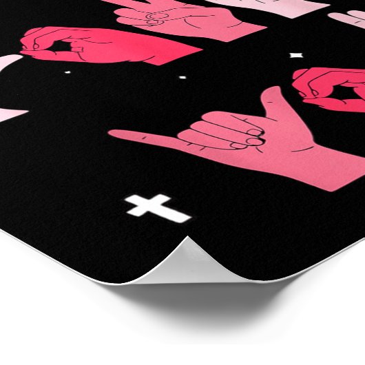 Jesus Loves You Asl Sign Language Christian Valent Poster (Hoek)