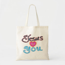 Jesus Loves You beroemd gemaakt door Heart Custom Tote Bag