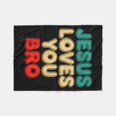 Jesus Loves You Bro Christian Faith Religious Humo Fleece Deken (Voorkant (Horizontaal))