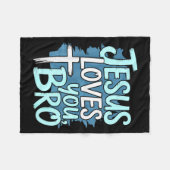 Jesus Loves You Bro Christian Religious Fleece Deken (Voorkant (Horizontaal))
