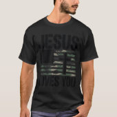 Jesus Loves You Camo Christian 4th July Men Women  T-shirt (Voorkant)