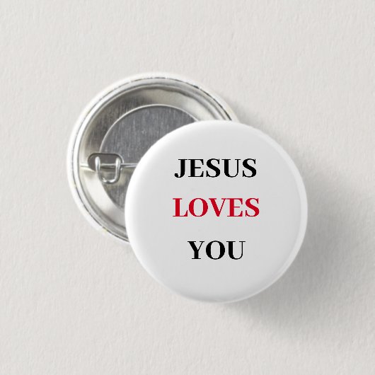 Jesus Loves You Christian Ronde Button 3,2 Cm (Voorkant /achterkant)