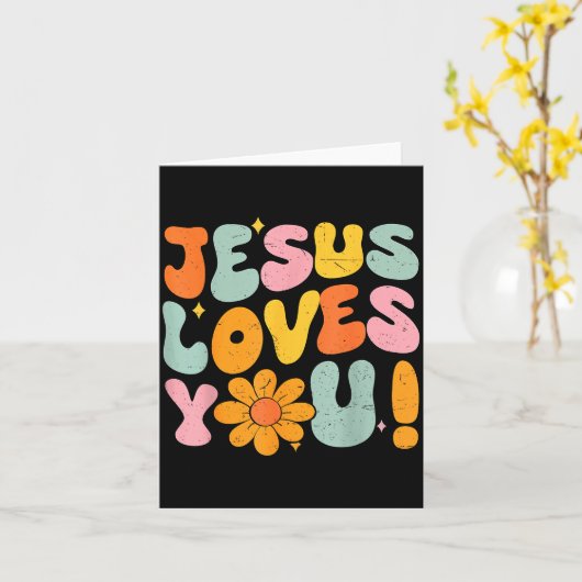 Jesus Loves You Christian Teen Girl God Sister Goo Kaart (Gele Bloem)