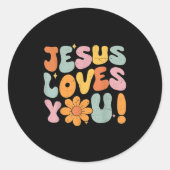 Jesus Loves You Christian Teen Girl God Sister Goo Ronde Sticker (Voorkant)