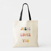 Jesus Loves You Cloth Bag Tote Bag (Achterkant)