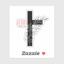 Jesus Loves You Cross op maat gesneden vinyl Stick