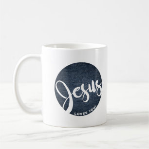Jesus Loves You Denim Cirkel Koffiemok