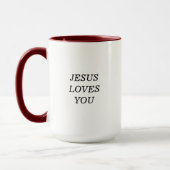 Jesus Loves You Faith Quote Two-Tone Coffee Mok (Links)