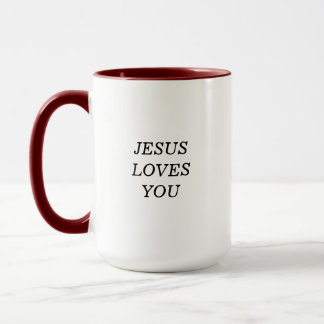 Jesus Loves You Faith Quote Two-Tone Coffee Mok