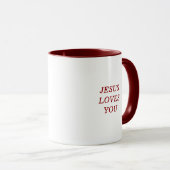 Jesus Loves You Faith Quote Two-Tone Coffee Mok (Voorkant rechts)
