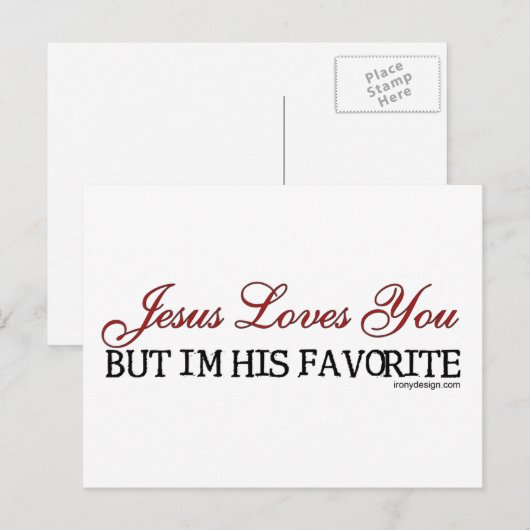 Jesus Loves You Favorite Briefkaart (Voorkant / Achterkant)