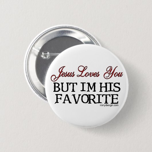 Jesus Loves You Favorite Ronde Button 5,7 Cm (Voorkant /achterkant)