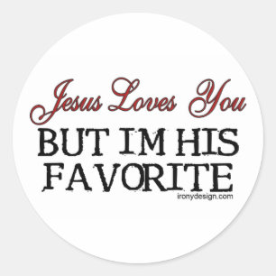 Jesus Loves You Favorite Ronde Sticker