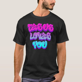 Jesus Loves You Graffiti Christian T-shirt