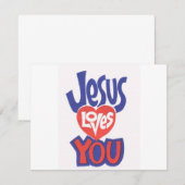 JESUS-LOVES-You Invitation Kaart (Voorkant / Achterkant)