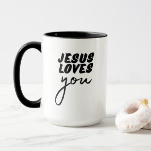 'Jesus Loves You' Minimalistische Christelijke Aan Mok