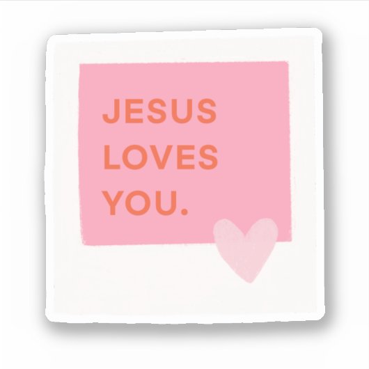 Jesus Loves You Polaroid Sticker (Voorkant)