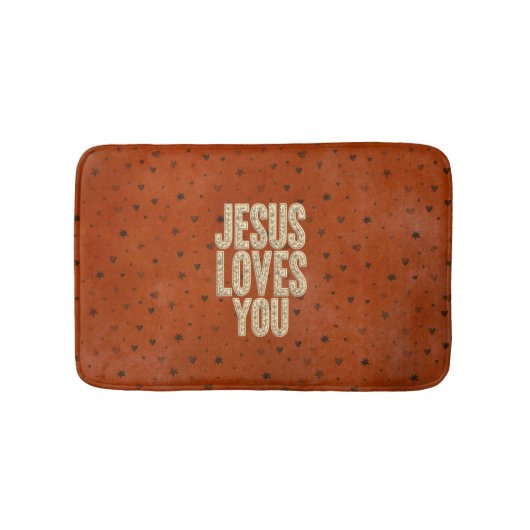 Jesus Loves You Rustic Christian Encouragement Badmat (Voorkant)