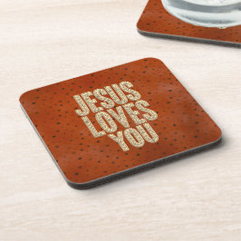 Jesus Loves You Rustic Christian Encouragement Bier Onderzetter