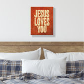 Jesus Loves You Rustic Christian Encouragement Canvas Afdruk (Insitu (Slaapkamer))