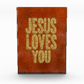 Jesus Loves You Rustic Christian Encouragement Fotoblokken (Voorkant)