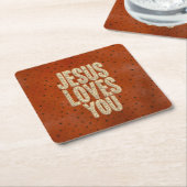 Jesus Loves You Rustic Christian Encouragement Kartonnen Onderzetters (Schuin)