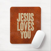 Jesus Loves You Rustic Christian Encouragement Muismat (Met muis)