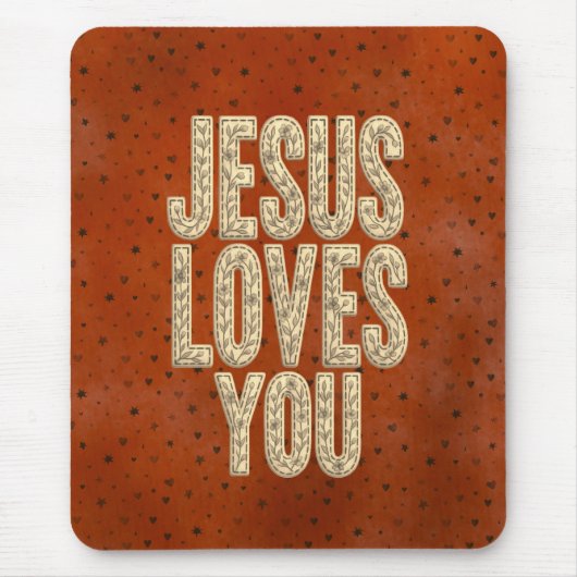 Jesus Loves You Rustic Christian Encouragement Muismat (Voorkant)