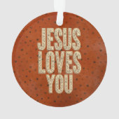 Jesus Loves You Rustic Christian Encouragement Ornament (achterkant)