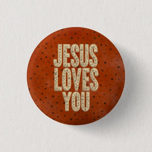 Jesus Loves You Rustic Christian Encouragement Ronde Button 3,2 Cm (Voorkant)