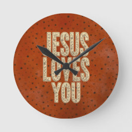 Jesus Loves You Rustic Christian Encouragement Ronde Klok