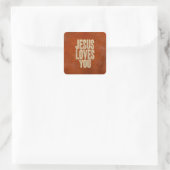 Jesus Loves You Rustic Christian Encouragement Vierkante Sticker (Tas)