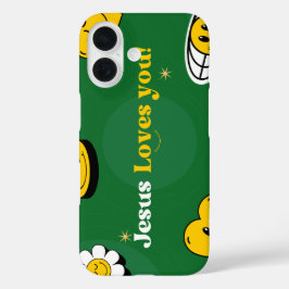 Jesus Loves You Smile Schattigee iPhone / iPad hoe iPhone 16 Hoesje