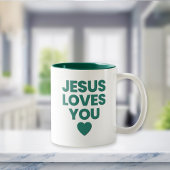Jesus Loves You Uplifting Christian Gift Tweekleurige Koffiemok