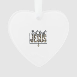Jesus Luipaardprint Christelijke Vintage Gravure O Ornament