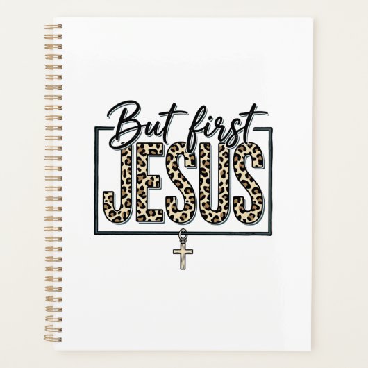 Jesus Luipaardprint Christelijke Vintage Gravure O Planner (Voorkant)
