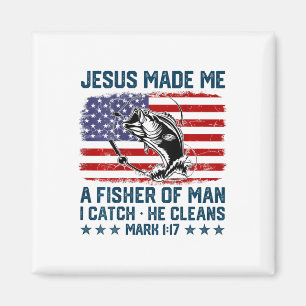 Jesus maakte mij een visser van de mens Amerikaans Magneet