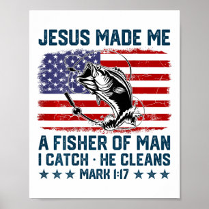 Jesus maakte mij een visser van de mens Amerikaans Poster