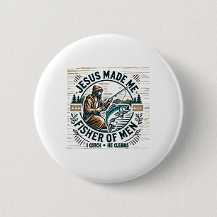 Jesus maakte mij een visser van mensen Bijbelvers Ronde Button 5,7 Cm