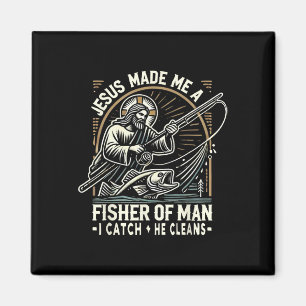 Jesus maakte mij een visser van mensen T-shirt Vis Magneet