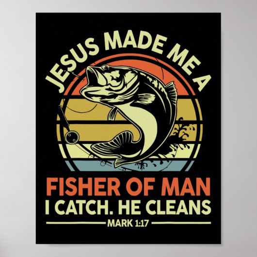 Jesus maakte mij visser van de mens Funny B Vader Poster (Voorkant)