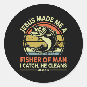 Jesus maakte mij visser van de mens Funny B Vader Ronde Sticker