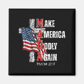 Jesus Make America Godly Again American Patriot Ch Magneet (Voorkant)
