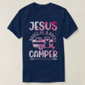 Jesus Makes Me A Happy Camper Christian Campfire P T-shirt (Design voorkant)