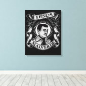 Jesus Malverde Gift Mexican Hero Jesus Malverde Canvas Afdruk (Insitu (Houten vloer))