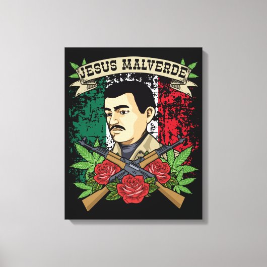 Jesus Malverde Gift Women & Mannen Jesus Malverde Canvas Afdruk (Voorkant)