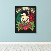 Jesus Malverde Gift Women & Mannen Jesus Malverde Canvas Afdruk (Insitu (Houten vloer))