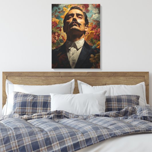 Jesus Malverde Mexicaanse held Jesus Malverde Canvas Afdruk (Insitu (Slaapkamer))